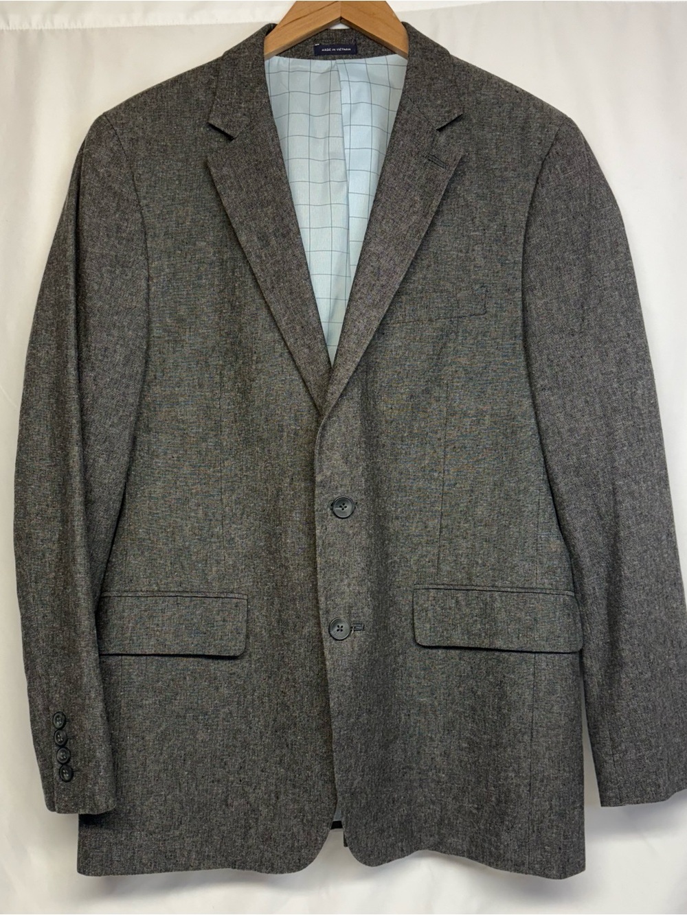 Stafford Blazer Mens 40R Black/Gray Linen Cotton Sport Coat Jacket Classic Fit